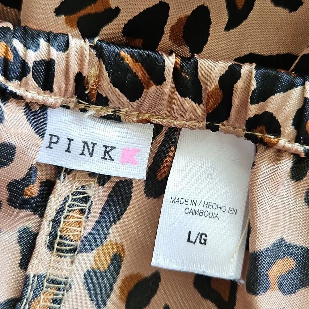 Cheetah Print Flowy Satin Lounge Pants Size Large‎